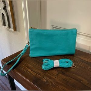 NEW - Turquoise convertible clutch/wristlet/crossbody
